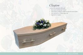 Clayton white oak veneered coffin